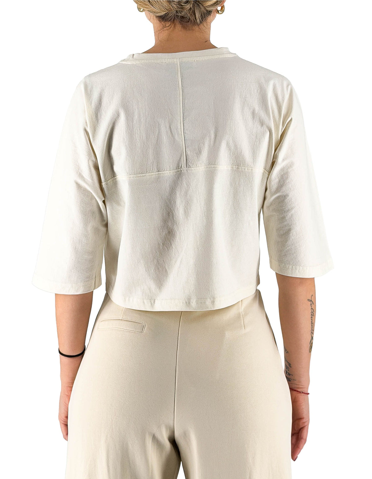 Manila Grace T-shirt Logata Ma148 Avorio – dettaglio prodotto 5 – Master SKU MNG_T004CU_MA148_AVORIO