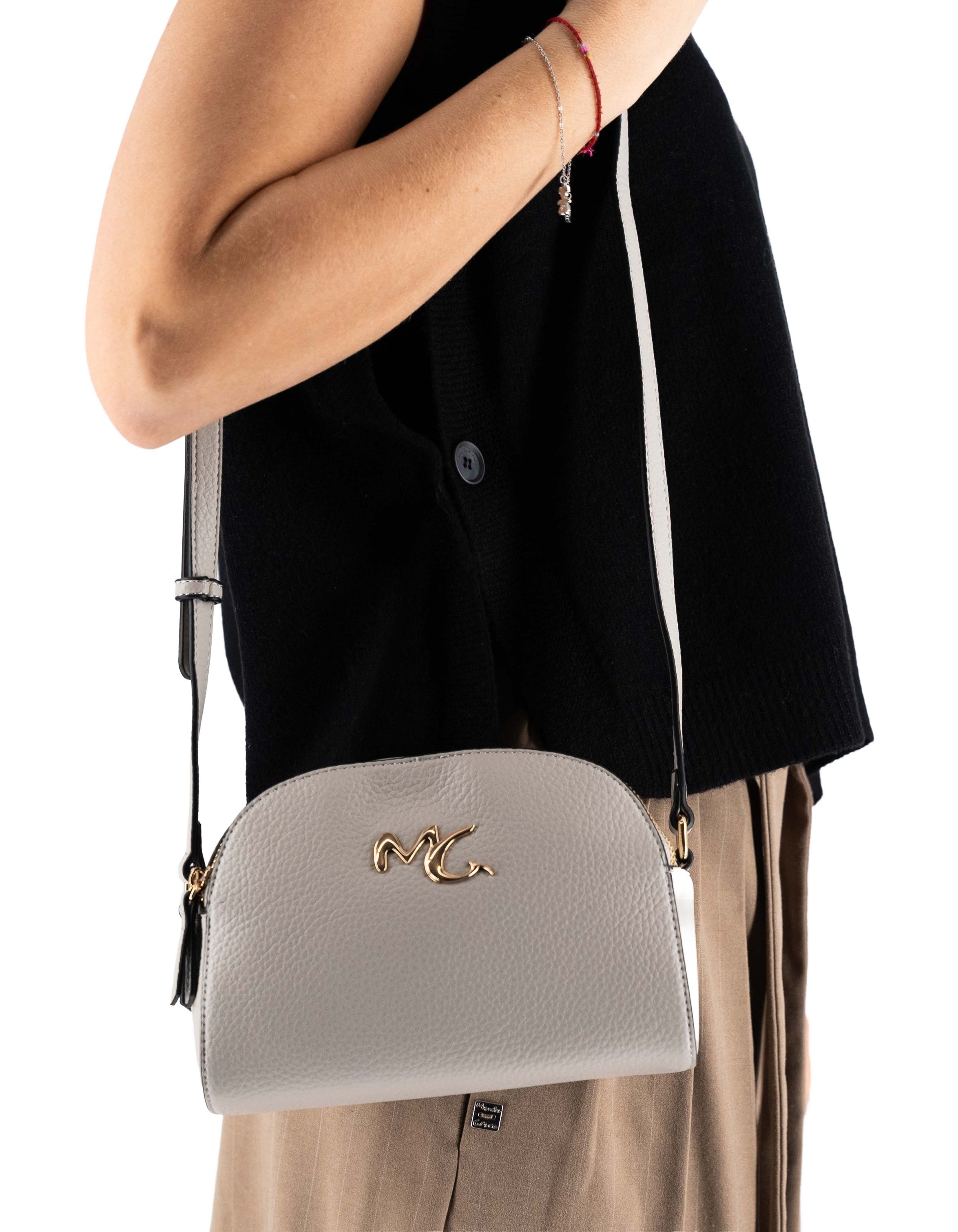 Manila Grace Tracollina Zip Lettering Nebbia – vista principale – Master SKU MNG_B811EU_MG826