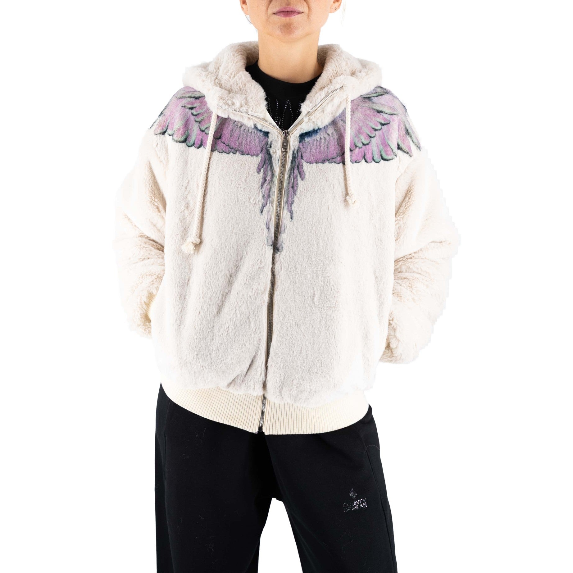Marcelo Burlon - County Of Milan Eco Pelliccia Donna Latte-pink Wings – dettaglio prodotto 2 – Master SKU MBU_25ICM30005_LATTE-PINK_WINGS
