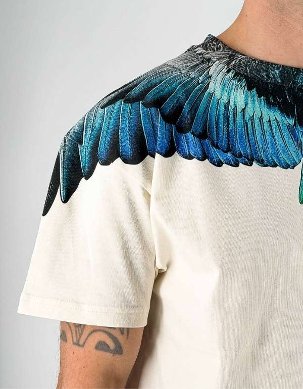 Marcelo Burlon - County Of Milan T-shirt man Wings Cocco/coconut – dettaglio prodotto 2 – Master SKU MBU_S6CMMATH022_412