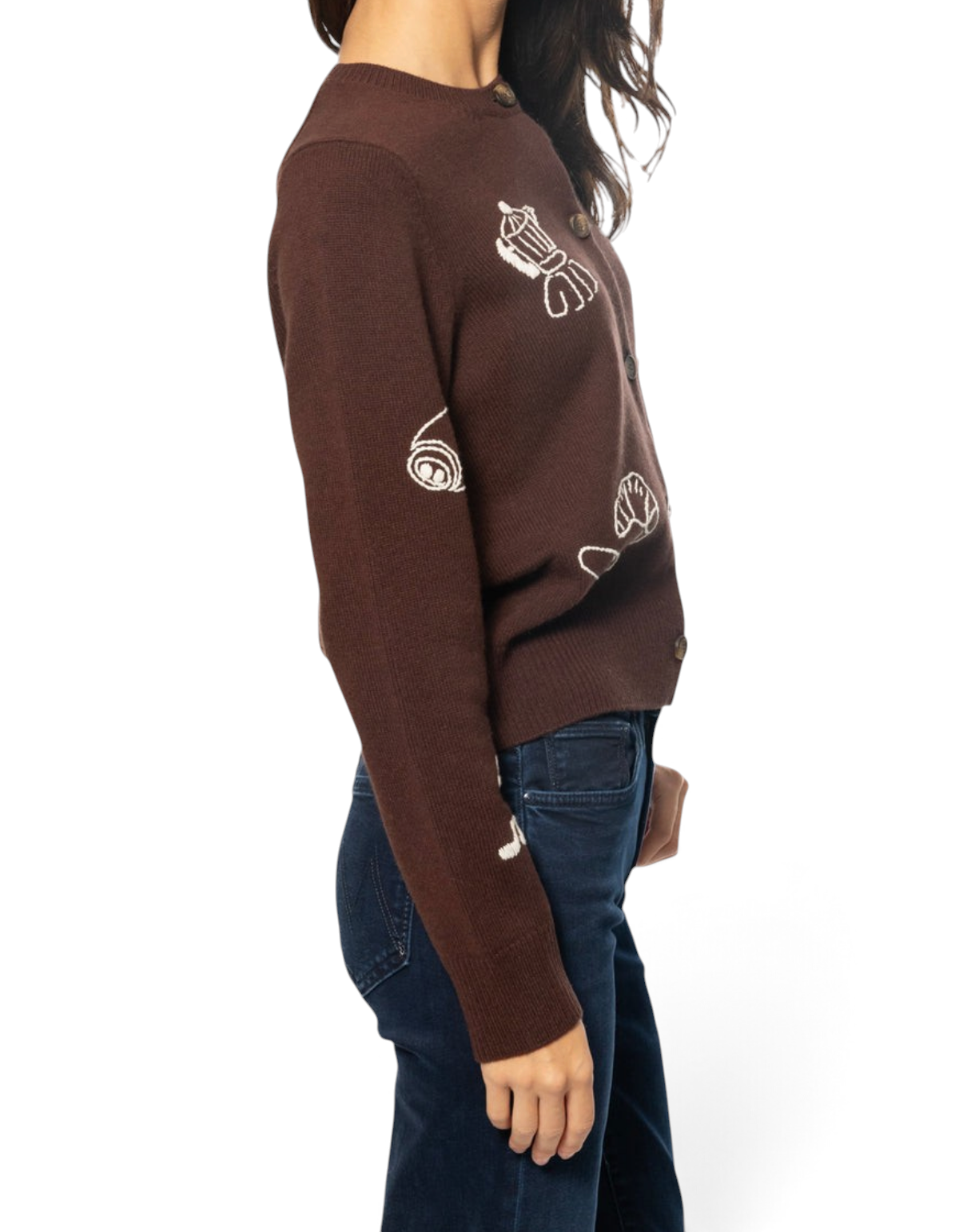 MC2 Saint Barth cardigan Sierra Bonjour St Barth donna marrone - vista laterale