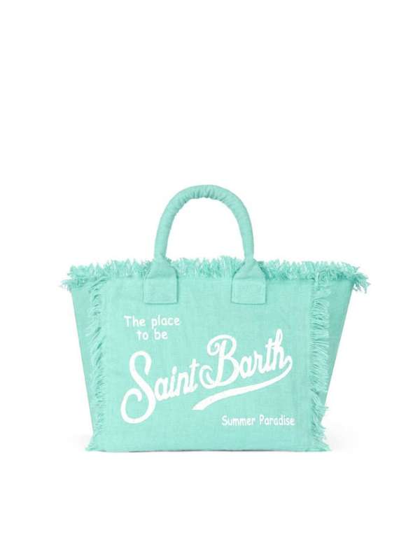 MC2 Saint Barth Borsa a Mano con Tracolla Colette In Lino Verde Acqua – vista principale – Master SKU MC2_COL0018 01182H