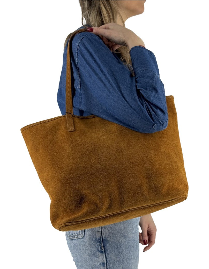 MC2 Saint Barth Borsa City Bag Suede Camel – dettaglio prodotto 3 – Master SKU MC2_CB0003_00250L