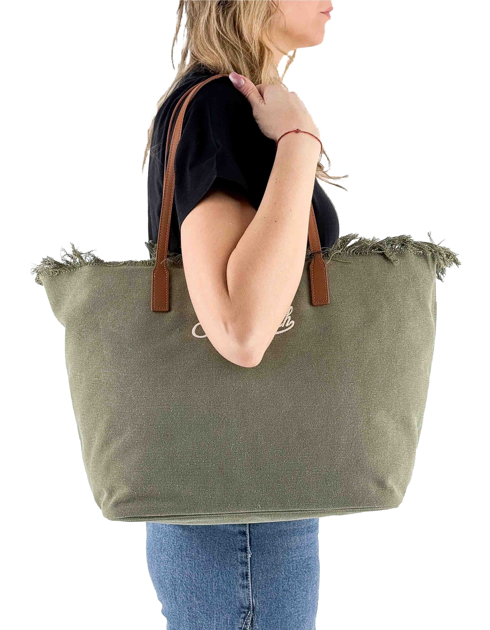 MC2 Saint Barth Borsa In Canvas Con Frange City Bag Fringe 52 Emb – dettaglio prodotto 3 – Master SKU MC2_CBF0001_00587L