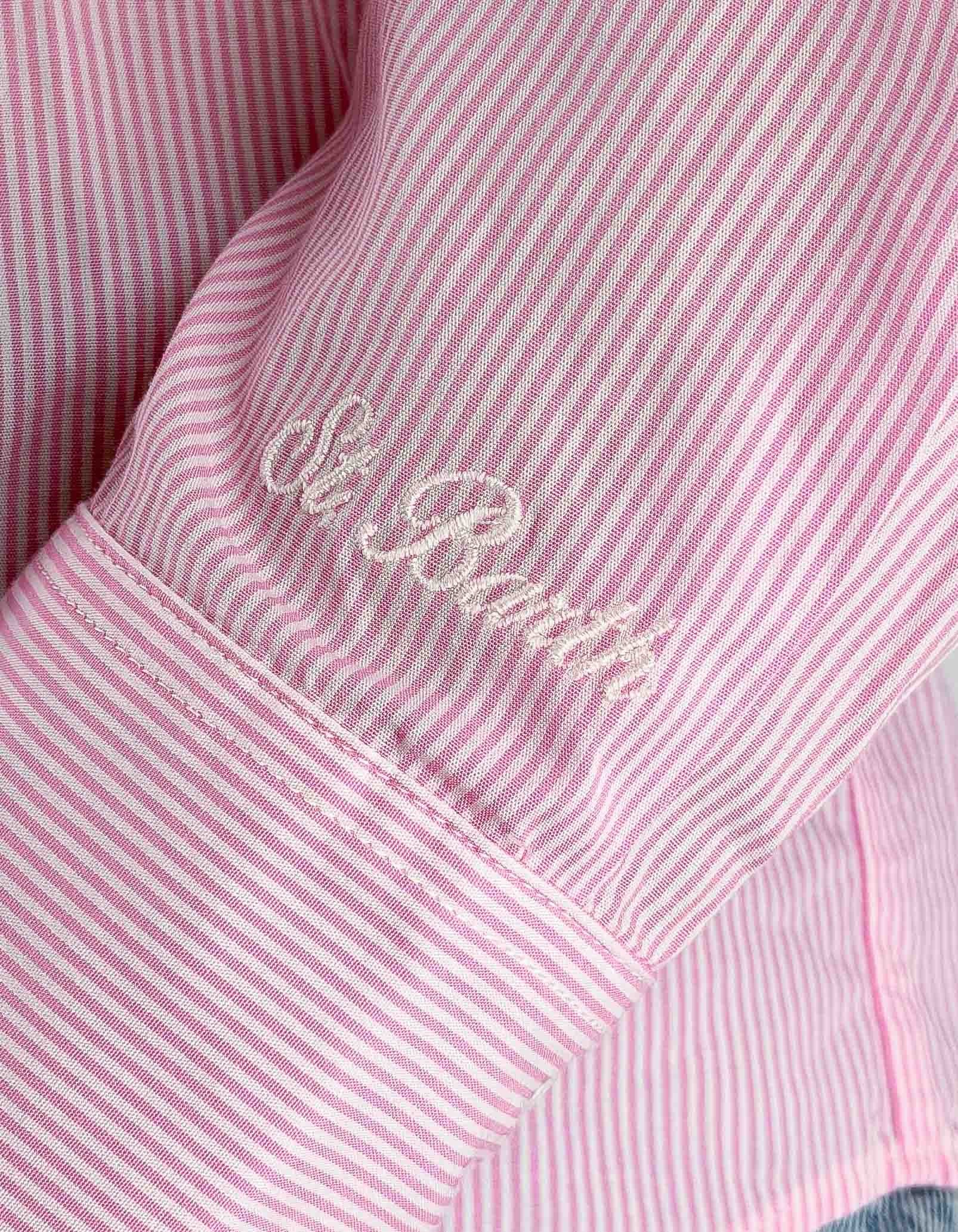 MC2 Saint Barth Camicia Cristal Cotton Stripes Micro V Rosa – dettaglio prodotto 3 – Master SKU MC2_CYS0001_00703L
