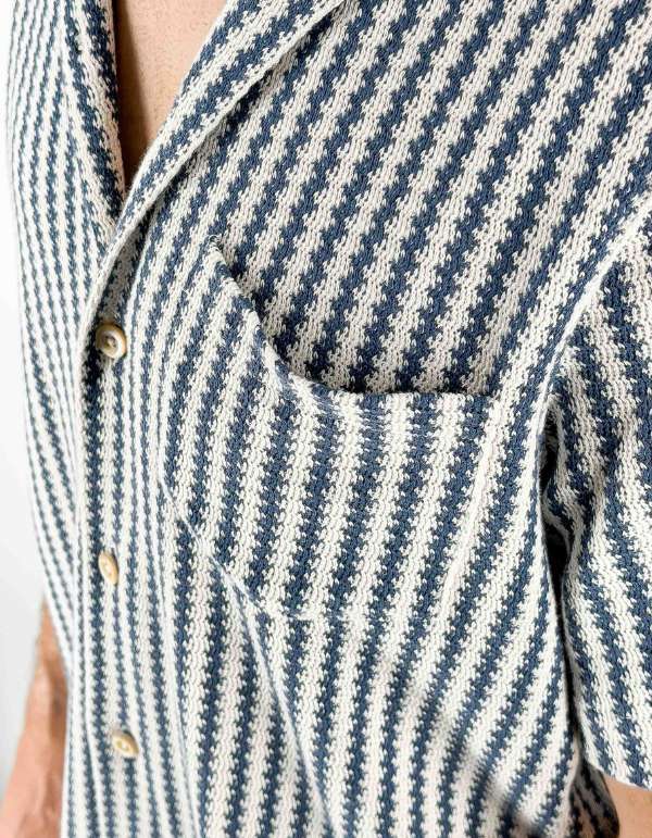 MC2 Saint Barth Camicia Hawaiian Kalea In Crochet Stripes V 33 – dettaglio prodotto 2 – Master SKU MC2_KALE003_08241L