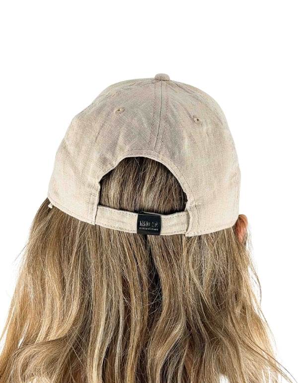 MC2 Saint Barth Cappellino Baseball Linen Vintage 11 Beige Emb – dettaglio prodotto 3 – Master SKU MC2_BASB0007_01257L