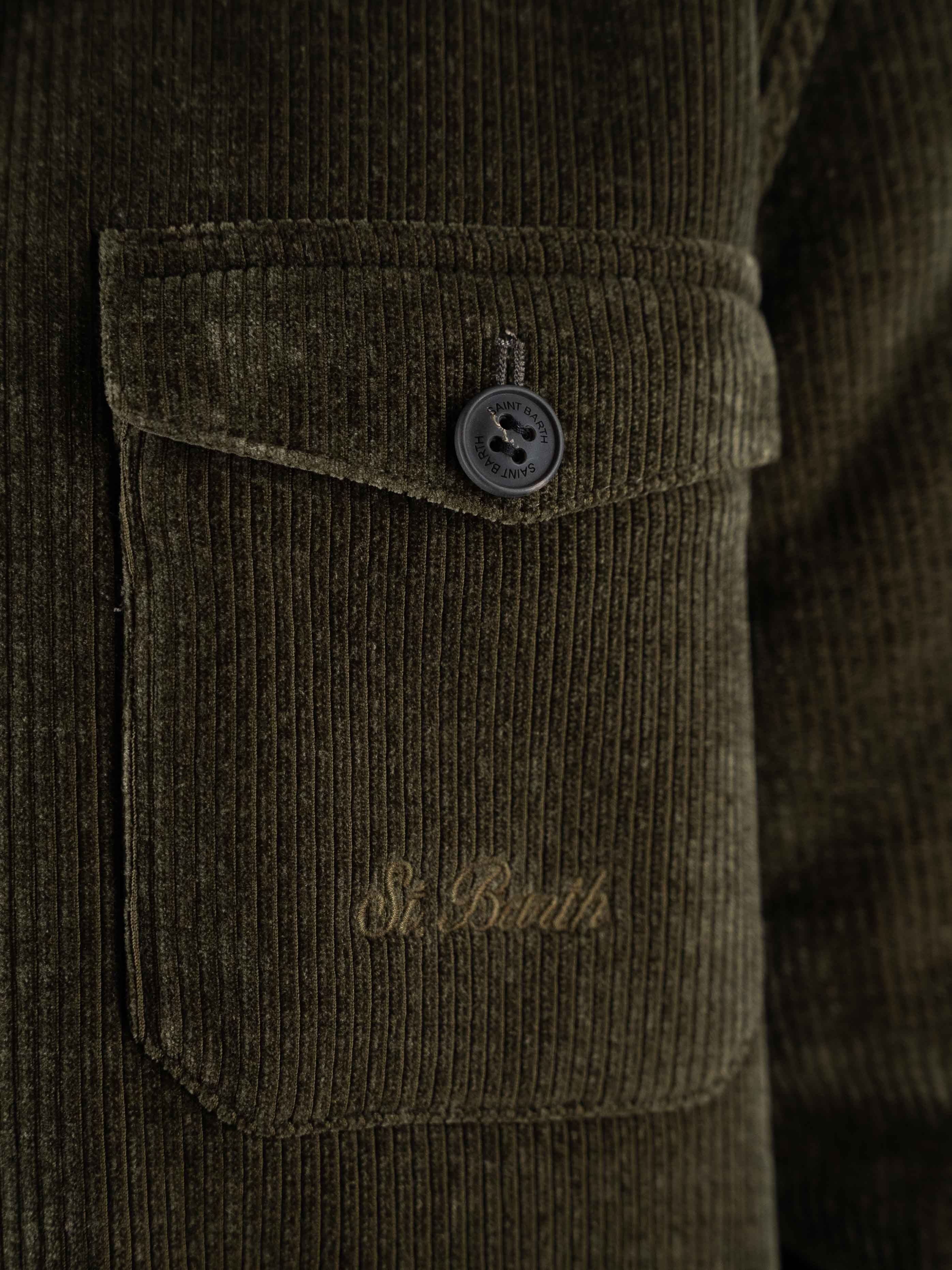 MC2 Saint Barth Giacca In Velluto Landeck Corduroy Verde – dettaglio prodotto 4 – Master SKU MC2_LAND006_00011I