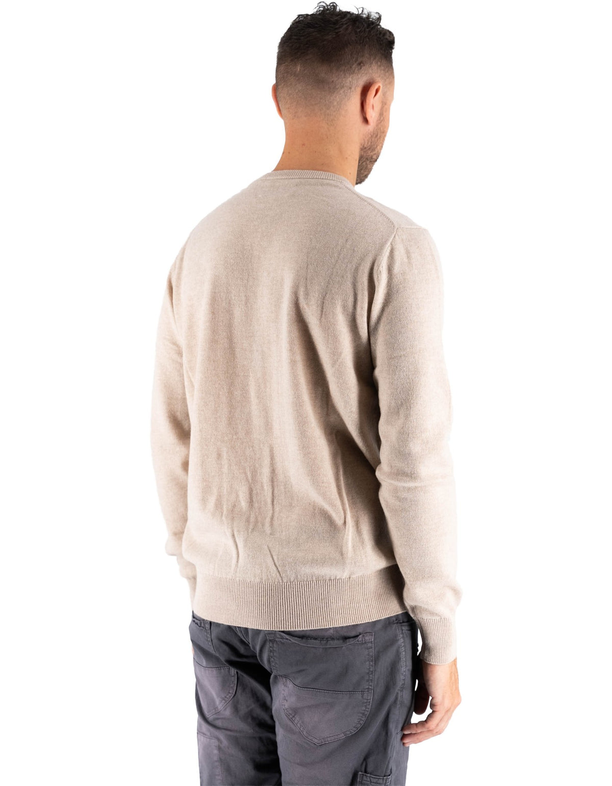 MC2 Saint Barth Maglia Regent Merino Cashmere Beige – dettaglio prodotto 3 – Master SKU MC2_REGE008_00031I