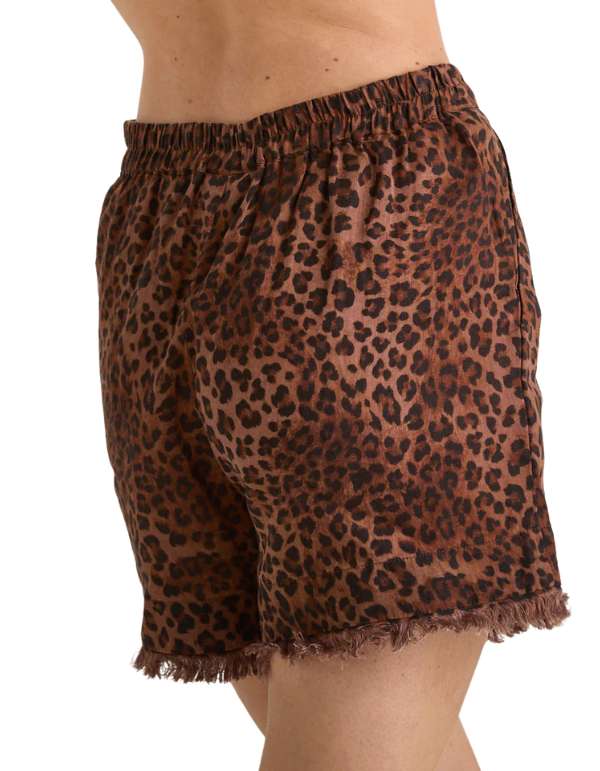 MC2 Saint Barth Pantaloncini Amani Linen Sand Leopard 19 Fringe – dettaglio prodotto 2 – Master SKU MC2_AMN0001_07842L