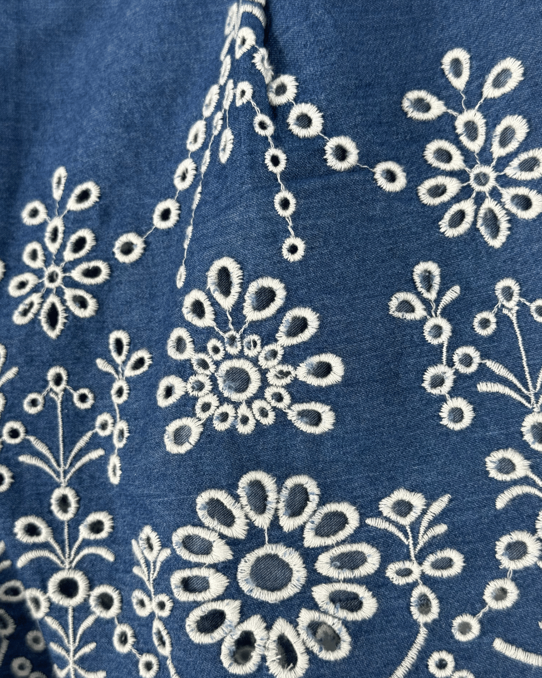MC2 Saint Barth Pantaloncini Donna Amani Chambray M Morris Flower Blu – dettaglio prodotto 2 – Master SKU MC2_AMN0001_00473L