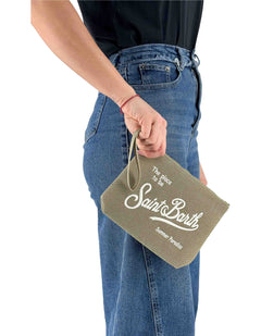 MC2 Saint Barth Pochette Aline Canvas Military 52k Emb – vista principale – Master SKU MC2_ALI0047_00294L