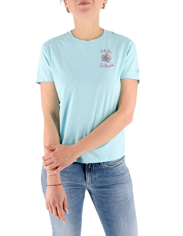 MC2 Saint Barth T-Shirt Emilie Aloha Sb 56 Strass Emb – vista principale – Master SKU MC2_EMI0001_03703L