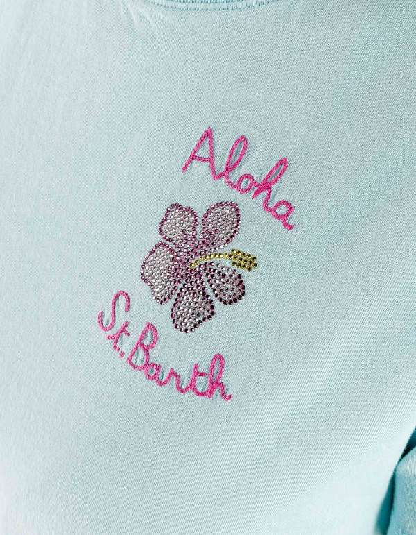 MC2 Saint Barth T-Shirt Emilie Aloha Sb 56 Strass Emb – dettaglio prodotto 2 – Master SKU MC2_EMI0001_03703L