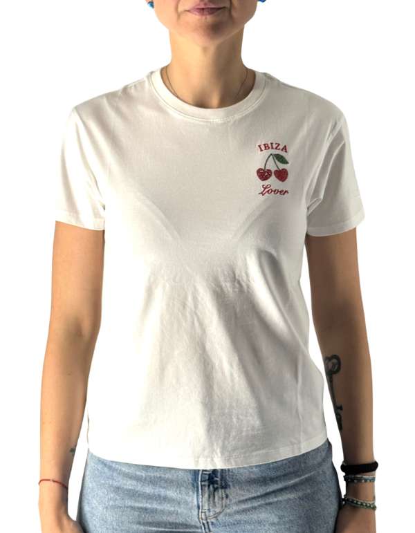 MC2 Saint Barth T-Shirt Emilie Ibiza Lover 01n Strass Emb – dettaglio prodotto 3 – Master SKU MC2_EMI0001_08610L