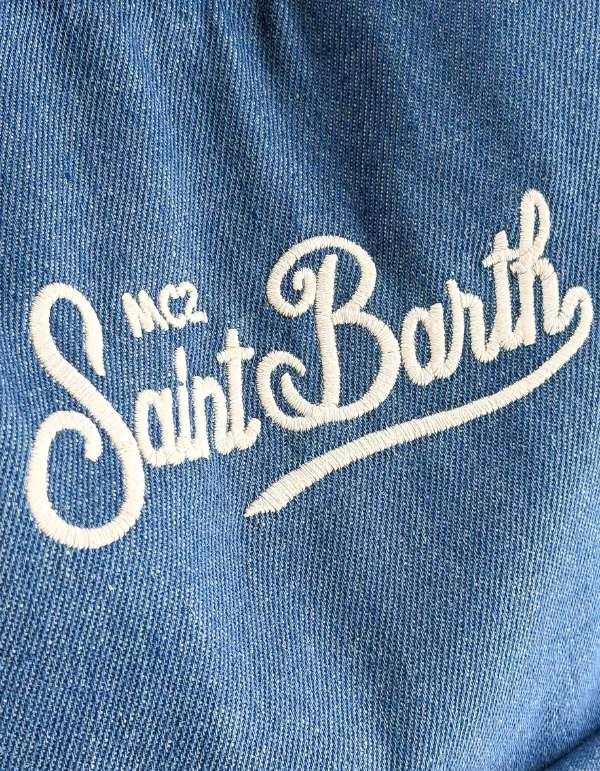 MC2 Saint Barth Zaino Canvas Denim Emb – dettaglio prodotto 2 – Master SKU MC2_CANB001_00436L
