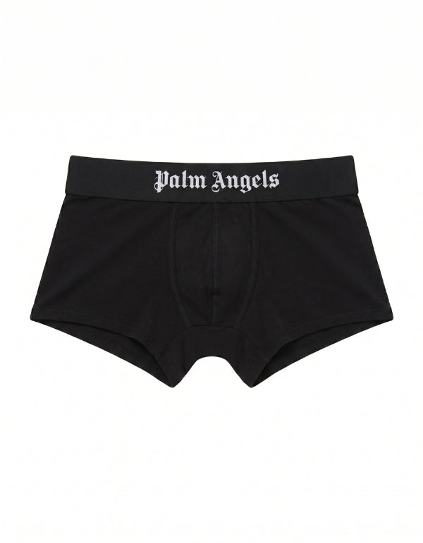 Palm Angels 3-Pack Boxer Total Black Logo Bianco – vista principale – Master SKU PLA1UMBTR01TR-BLA