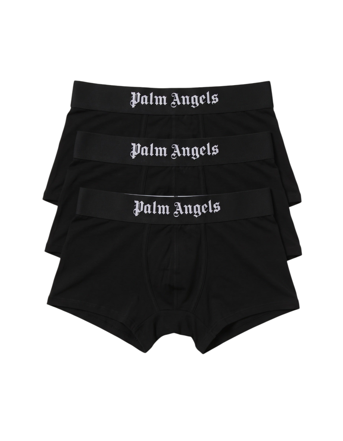 Confezione da tre boxer neri DevidLabel in cotone stretch con elastico logato Palm Angels bianco