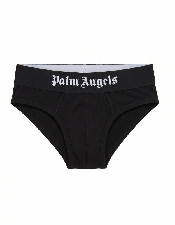 Palm Angels 3-Pack Slip Total Black Logo Bianco – vista principale – Master SKU PLA1UMBSP01TR-BLA