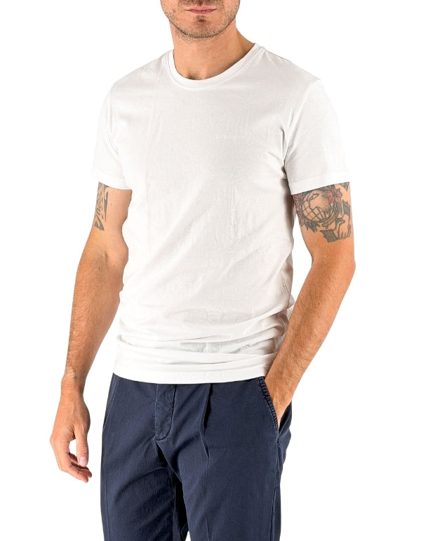 Palm Angels T-Shirt Bianca Logo Tonal – vista principale – Master SKU PLA1UMWTS04TR-WHI