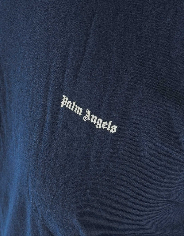 Palm Angels T-Shirt Navy Logo Contrast – dettaglio prodotto 2 – Master SKU PLA1UMBTS01SI-NAV