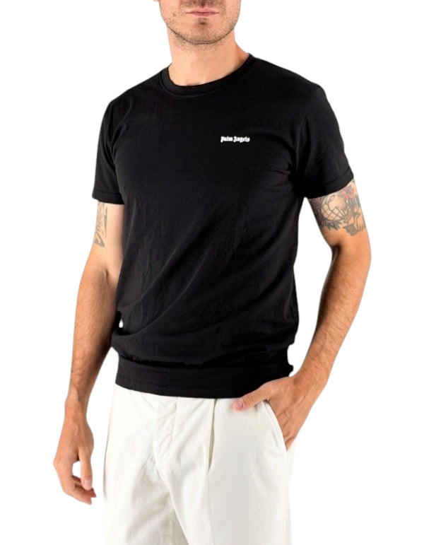 Palm Angels T-Shirt Nera Logo Contrast – vista principale – Master SKU PLA1UMBTS01SI-BLA