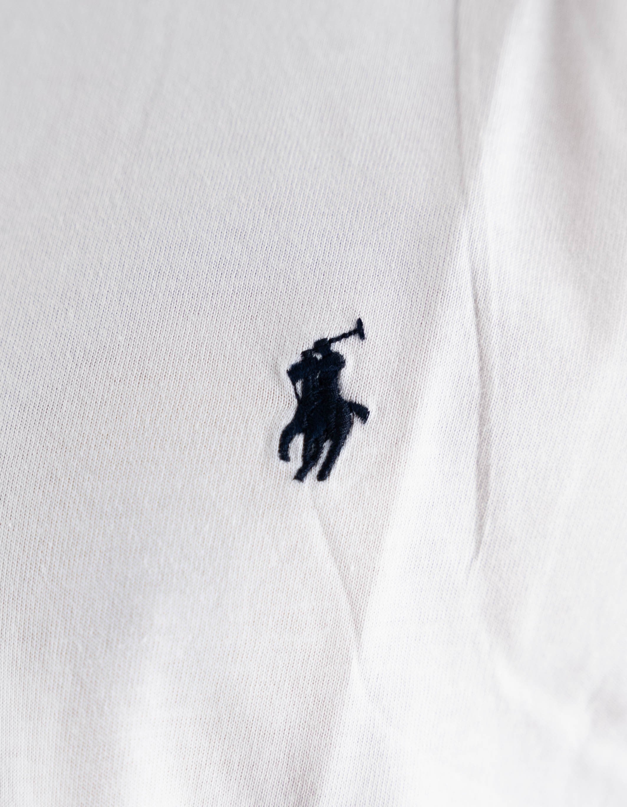 Polo Ralph Lauren T-shirt Uomo Ralph Lauren Bianca Manica Corta con Logo Ricamato Blu – dettaglio prodotto 2 – Master SKU RLU_714844756004_WHITE