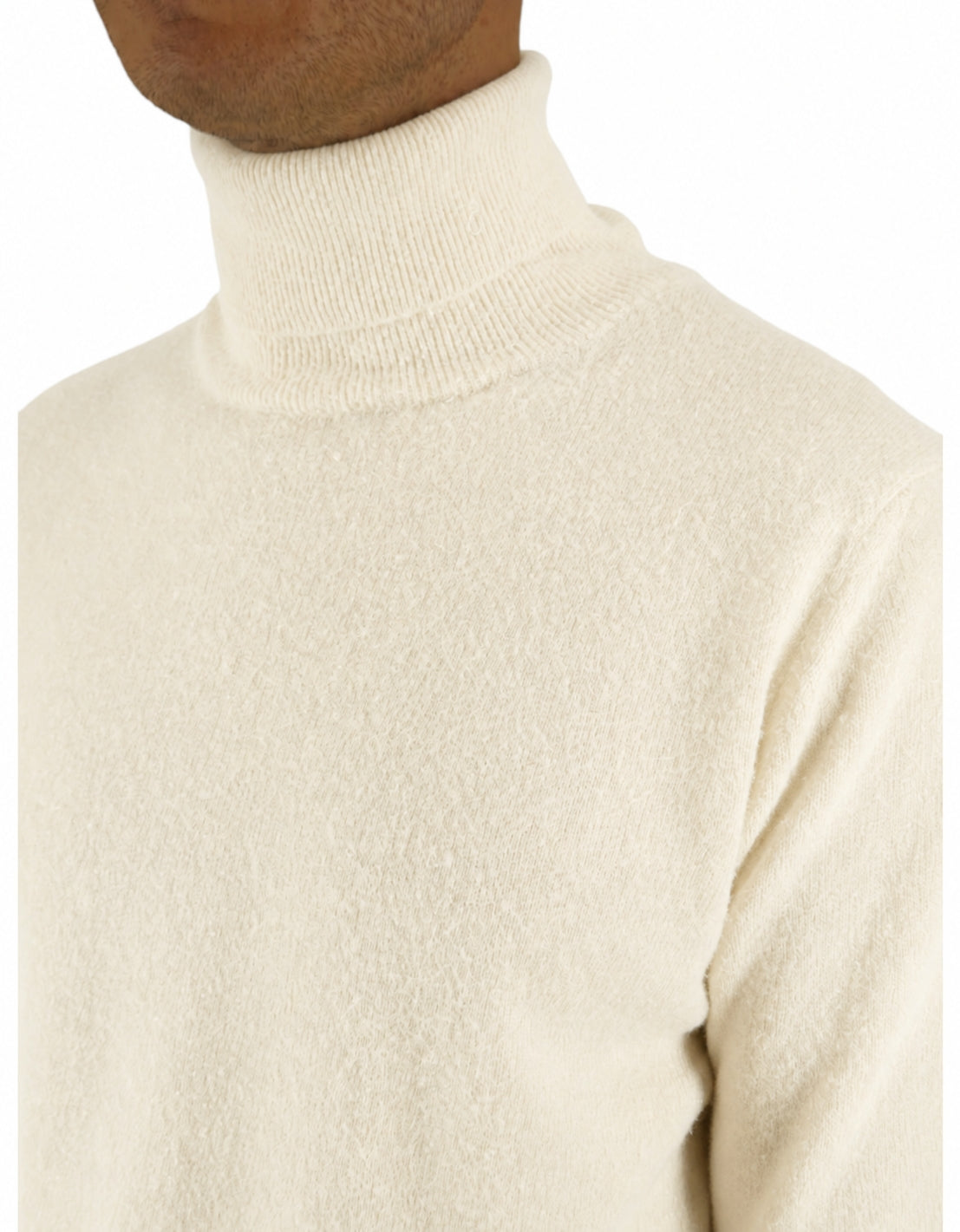 Maglia collo alto Oslo panna Devid Label in misto lana e cashmere - foto 2