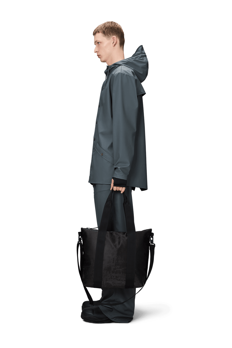 Rains Tote Bag Mini W3 Coal – vista principale – Master SKU RNS_14160_COAL