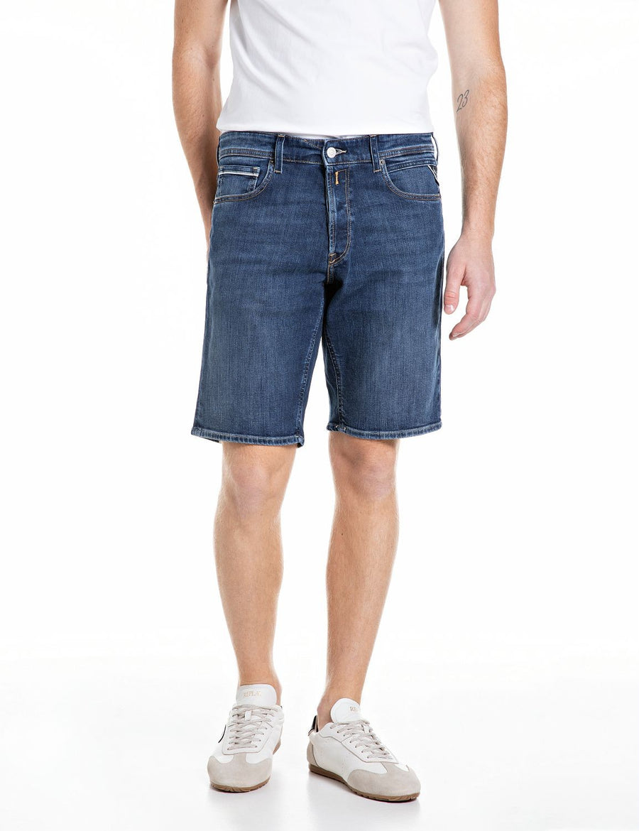 Bermuda Uomo Grover In Denim Stretch Scuro
