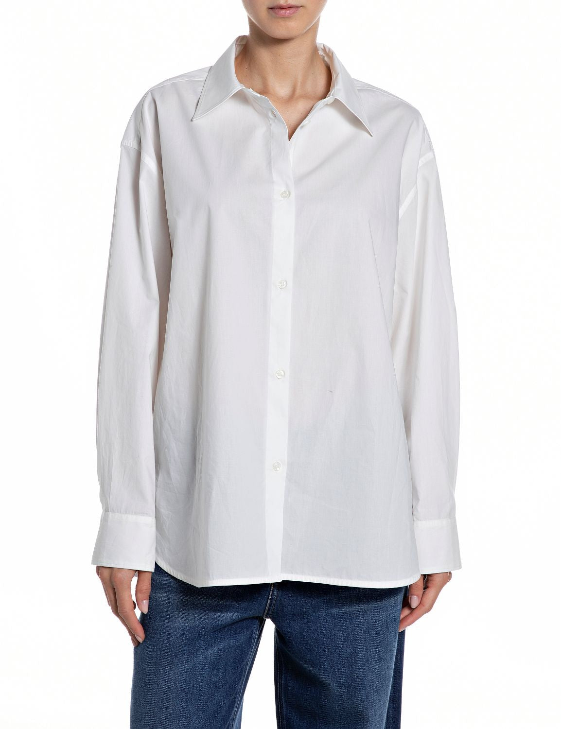 Replay Camicia Donna Comfort Fit Popeline Cotone Leggero – vista principale – Master SKU RPY_W2370_00085480_011