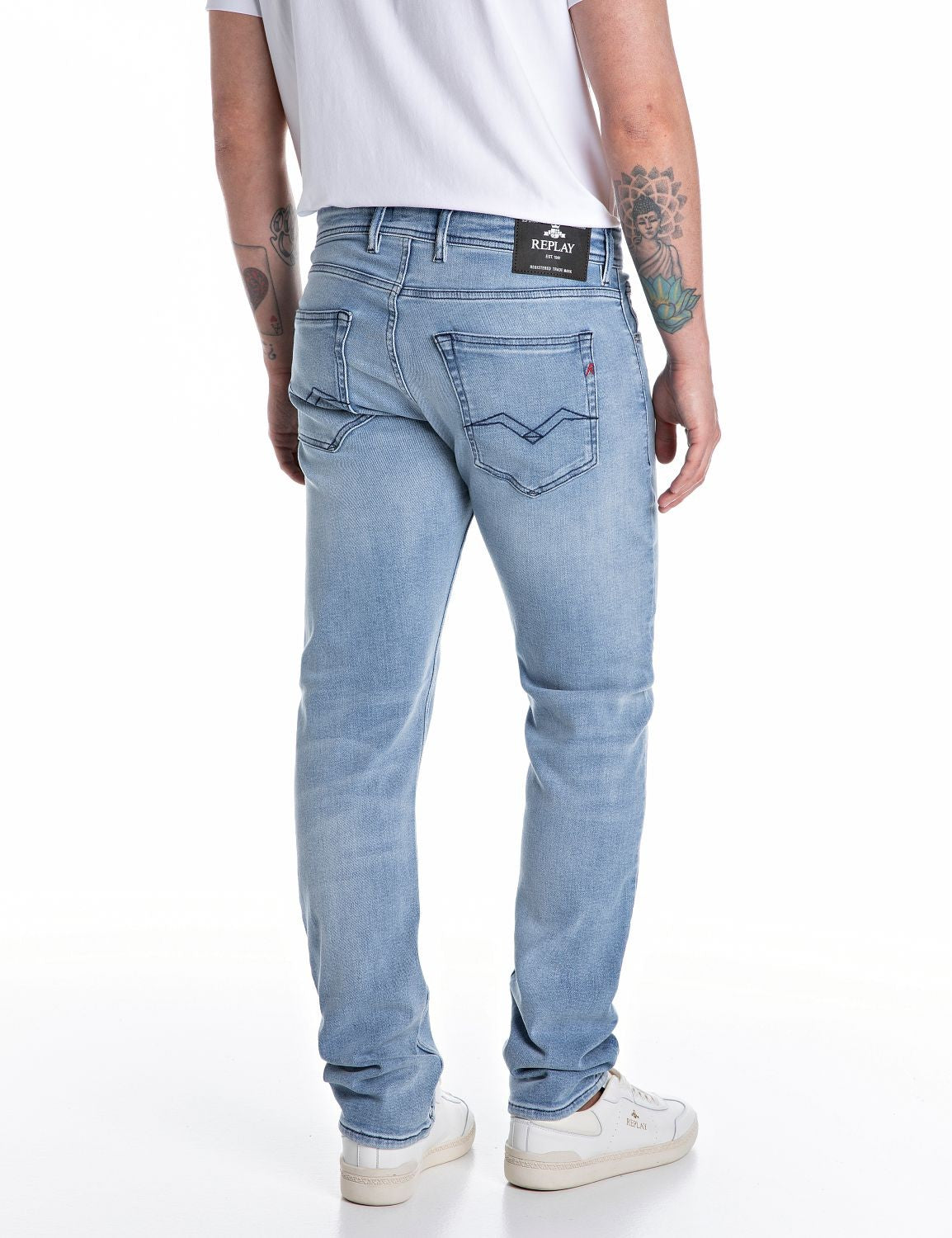 Replay Jeans Uomo Straight Fit Grover Denim Chiaro 10 oz Stretch – dettaglio prodotto 2 – Master SKU RPY_MA972Z000261_C42_010