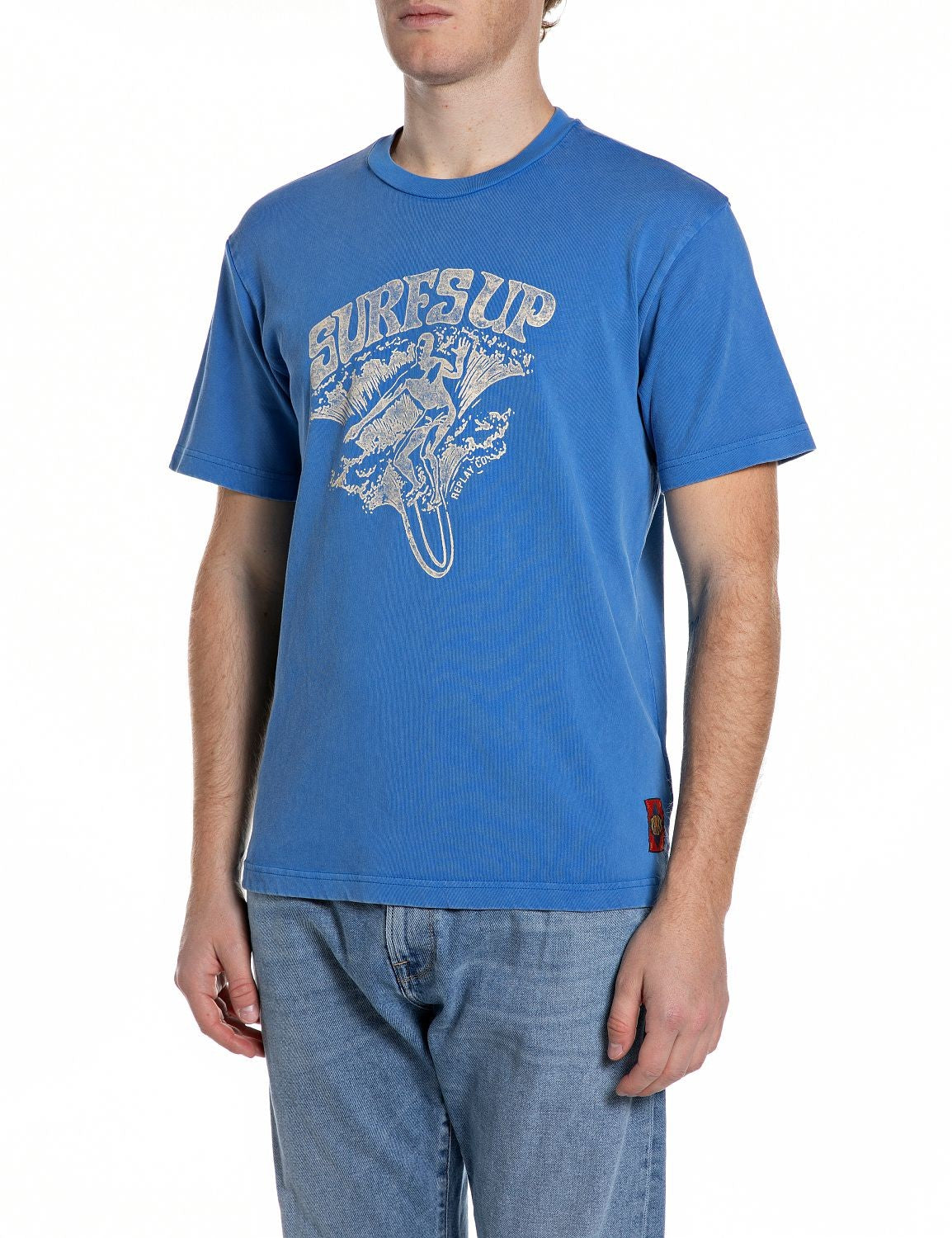 Replay T-shirt Uomo Cotone Girocollo Stampa Surf Effetto Marmorizzato – vista principale – Master SKU RPY_M3513_00023792M_279