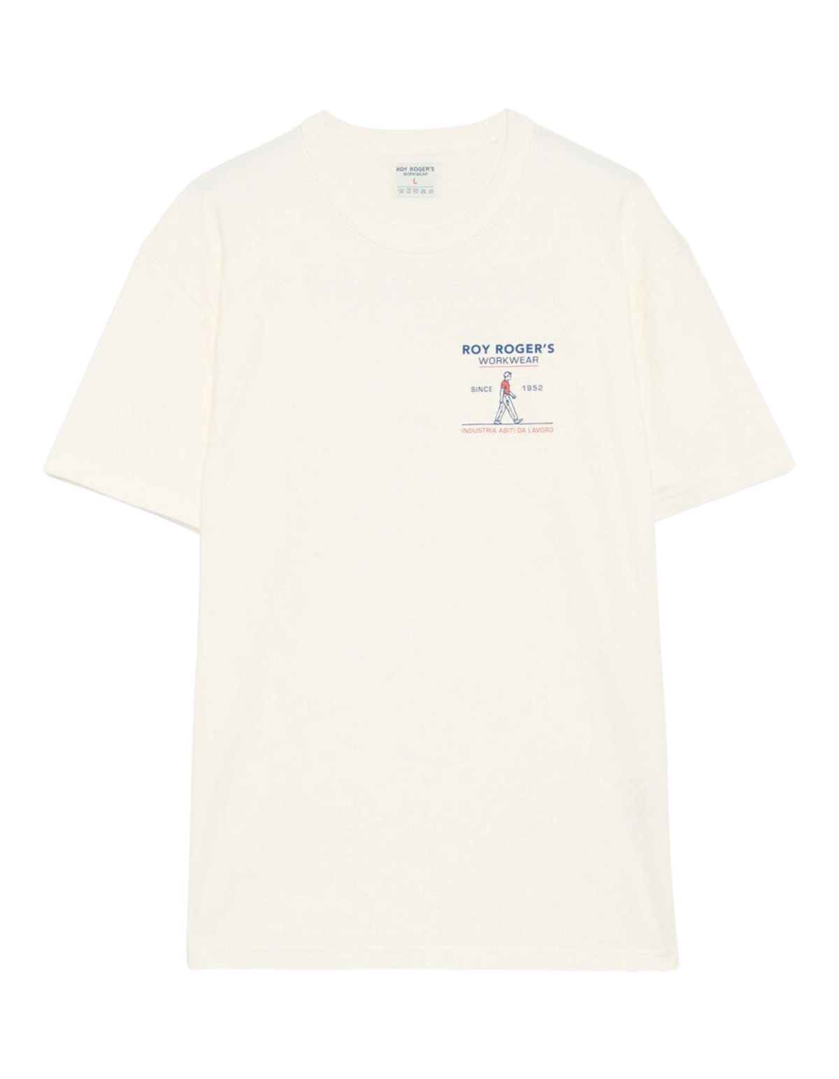 Roy Roger's Workwear T-shirt Heavy Jersey Off White - vista frontale