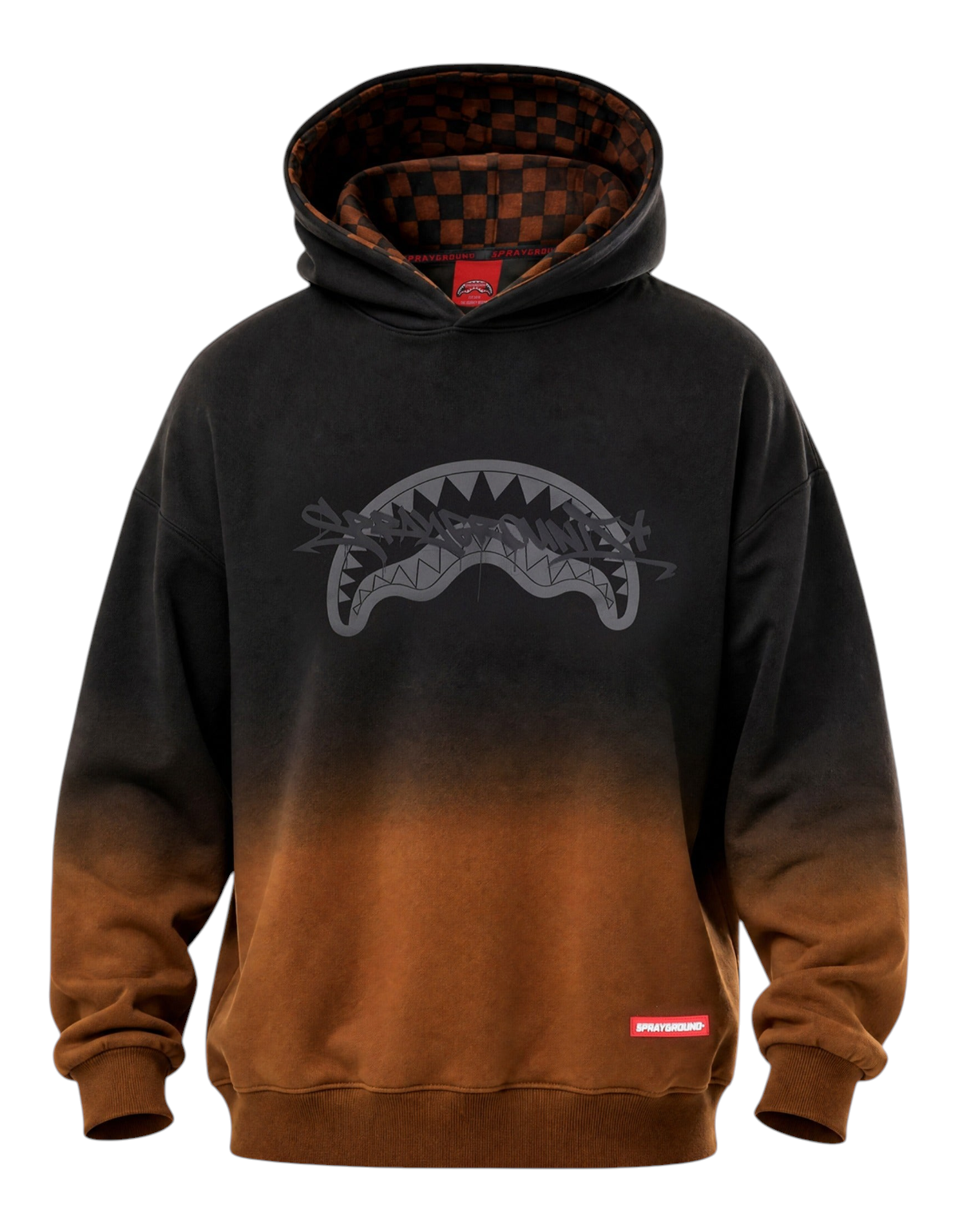Sprayground Shaded Comfy Hoodie nero e marrone - vista frontale capo senza modello