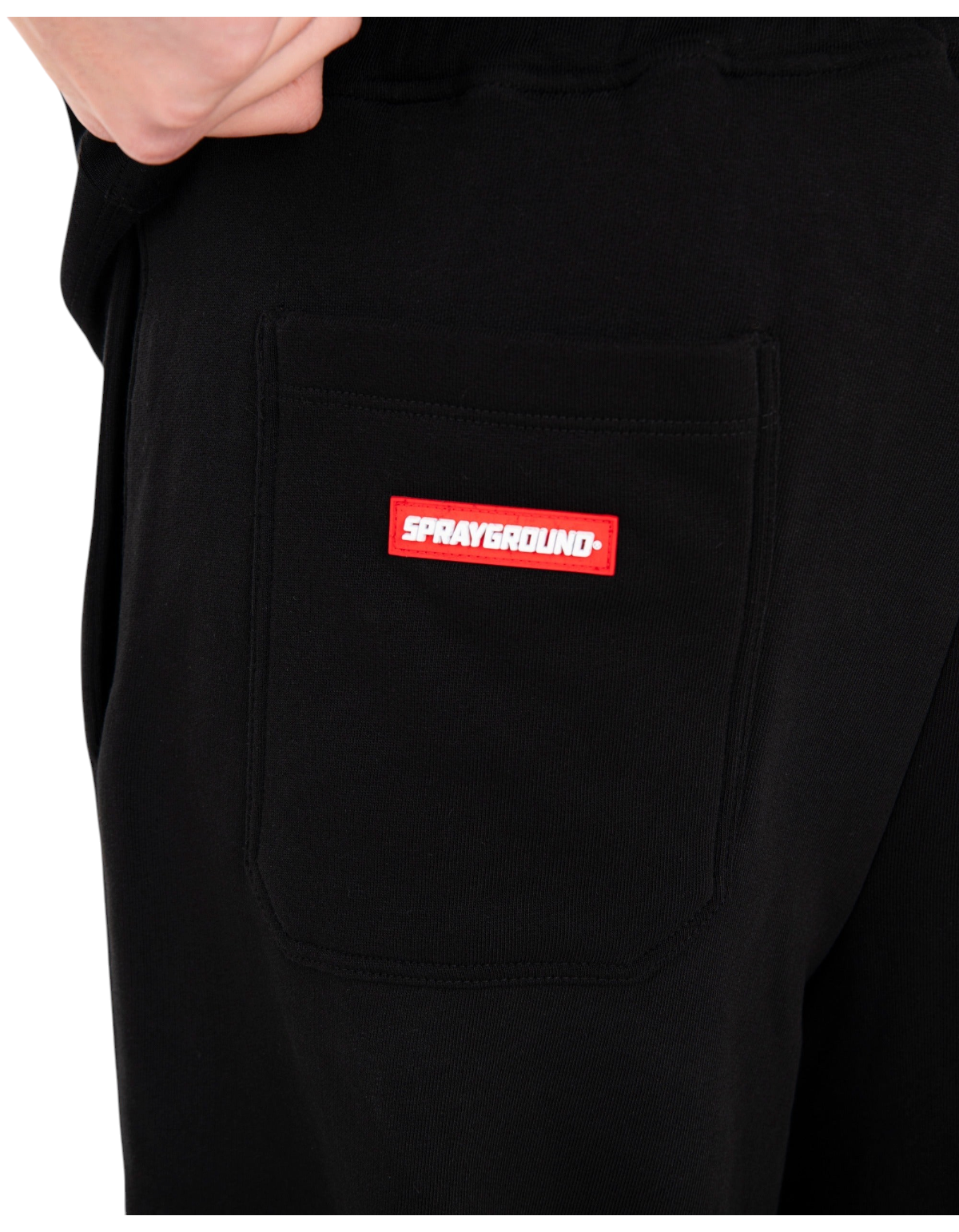Sprayground Sketch Shark Over Pants nero - dettaglio della tasca posteriore