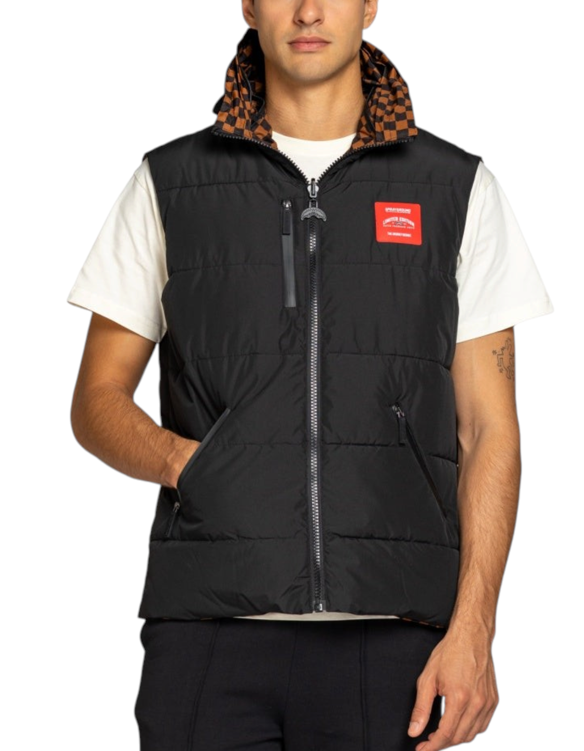 Sprayground Special Ops Air Cargo Padded Double Vest – vista frontale lato nero
