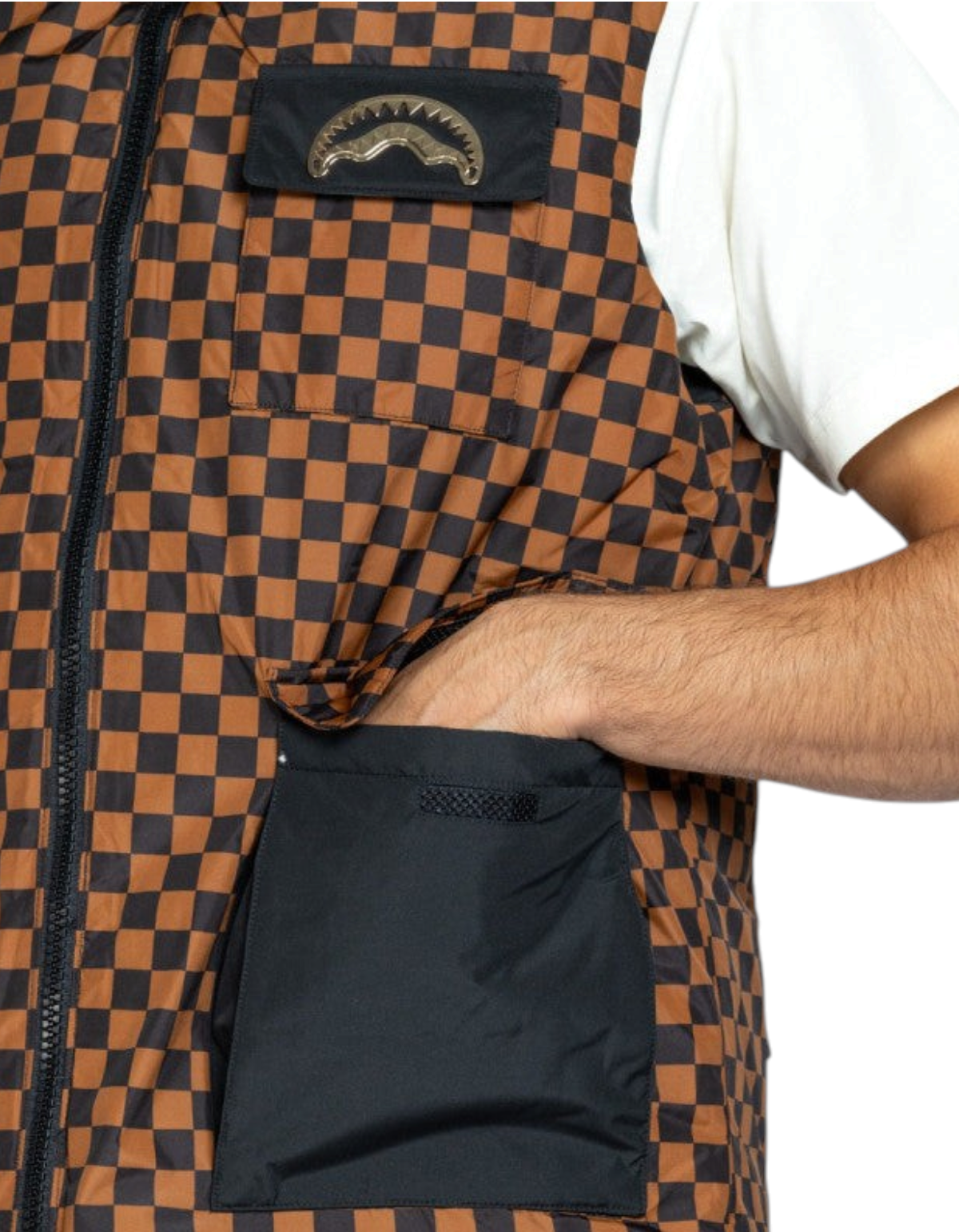 Sprayground Special Ops Air Cargo Padded Double Vest – dettaglio tasche cargo lato reversibile