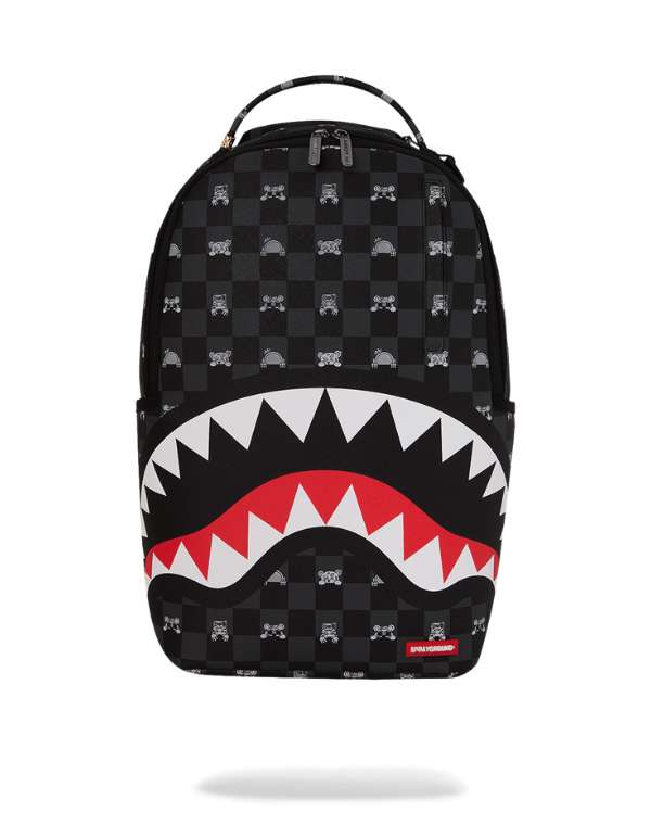 Sprayground Zaino Gray Peeking Character Check Dlxsv – vista principale – Master SKU SPR_910B8872NSZ