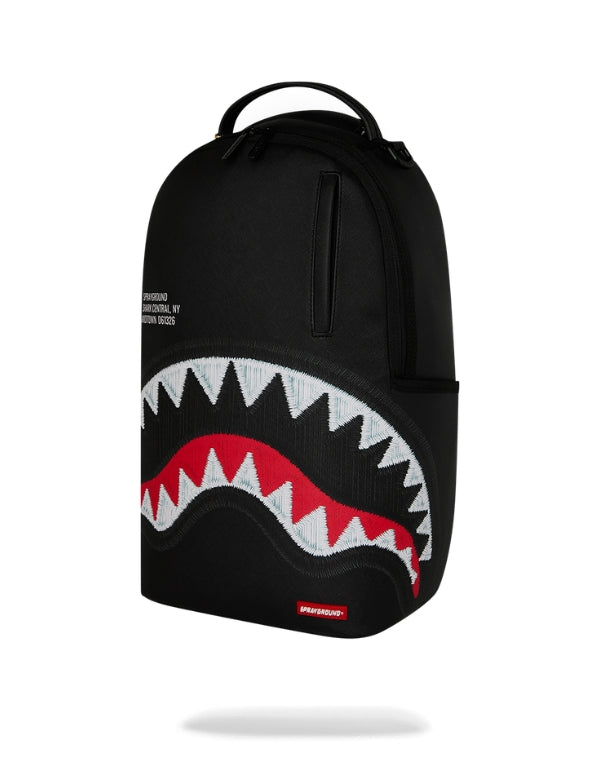 Sprayground Zaino Shark Central Black Embroidered Shark Backpack – dettaglio prodotto 5 – Master SKU SPR_910B9629NSZ