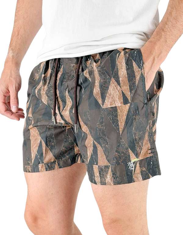 Tooco Costume Uomo Stampa Etnica Tobacco Brown – vista principale – Master SKU TOC_M_CLB_TOBACCO_BRWN