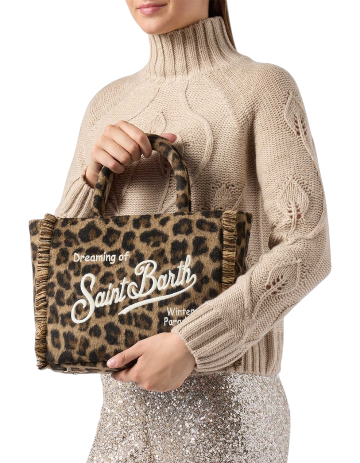 MC2 Saint Barth Borsa Colette Felt leopardata