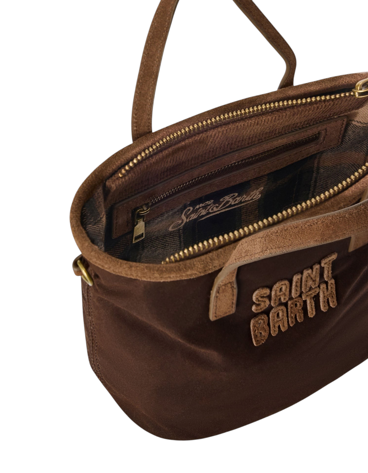 MC2 Saint Barth Borsa Mini City Wax marrone - dettaglio interno
