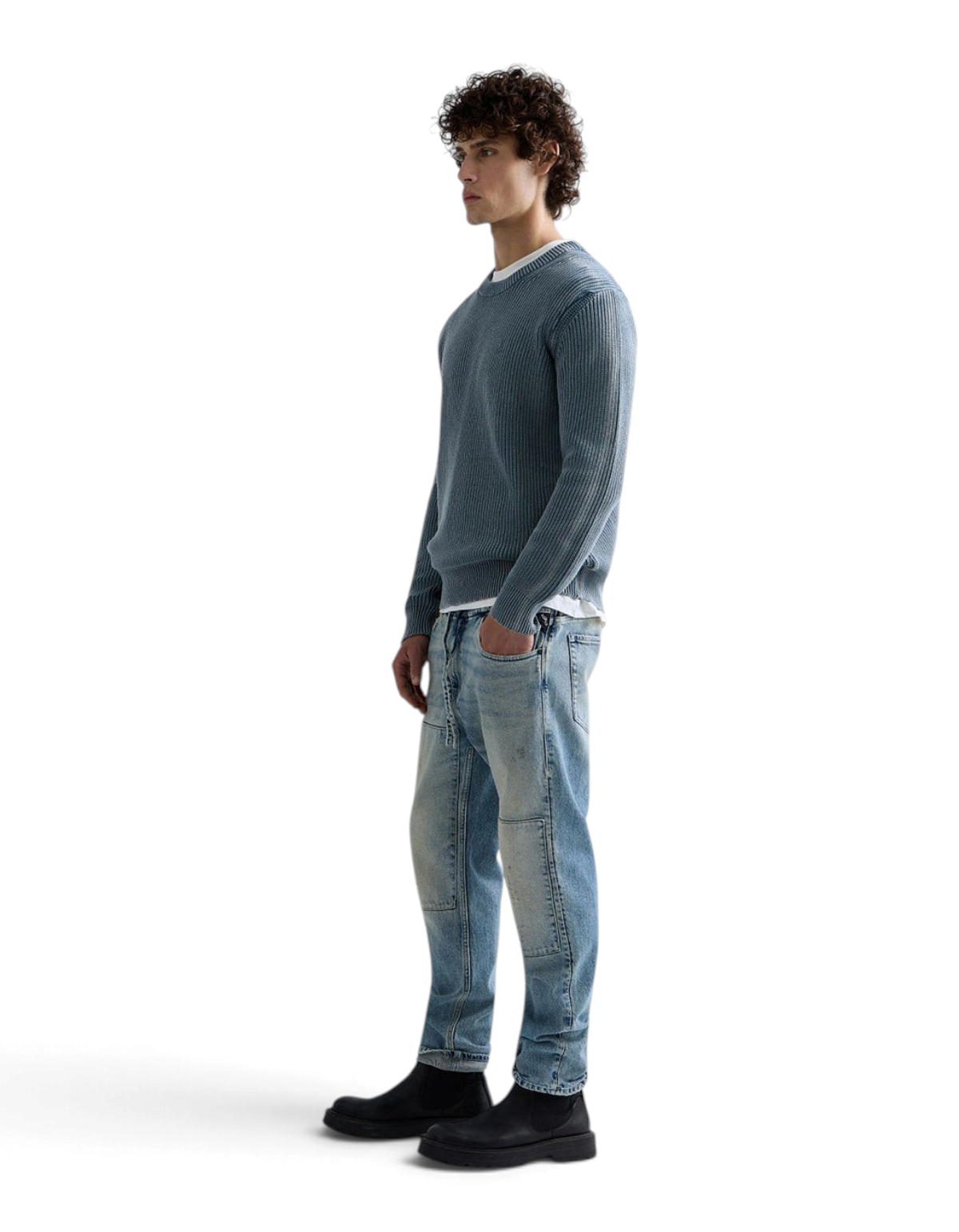 Replay Lanny jeans uomo relaxed tapered Light Blue - vista laterale