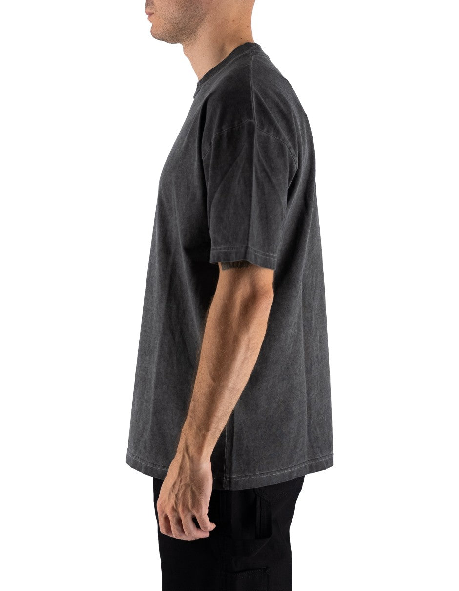 Vision Of Super Stone Wash Black Tee With Embroidered Hearth On The Neck And Patch On Back Stone Wash – dettaglio prodotto 4 – Master SKU VOS_VS006TE-04_STONE_WASH