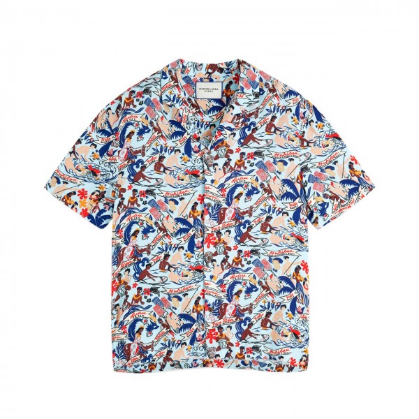 Scotch & Soda | Hawaiian Shirt, Blue | S&S_155234 0217