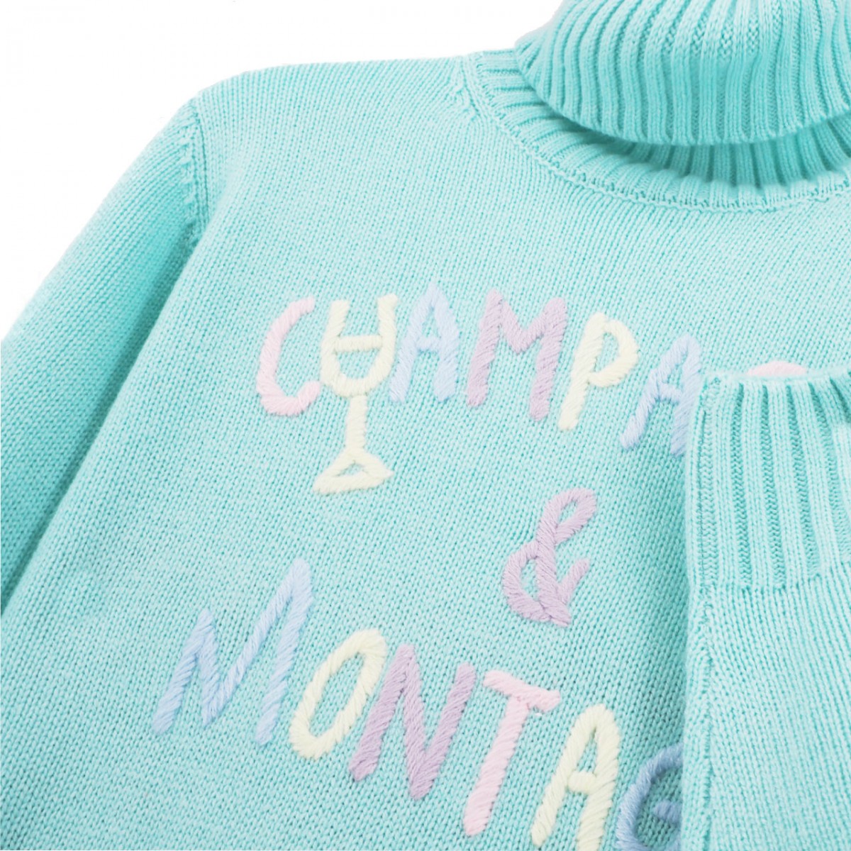 Champagne Montagne High Neck Sweater Green