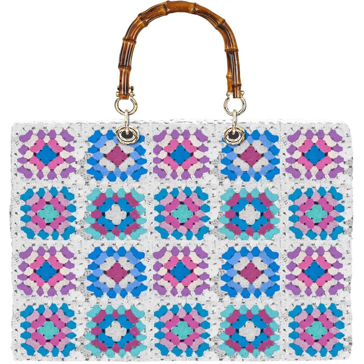 Victoria Crochet Bag Multicolor Fantasy White