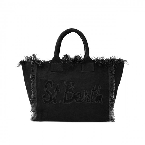 Vanity Bag In Canvas Patch St. Barth, Black