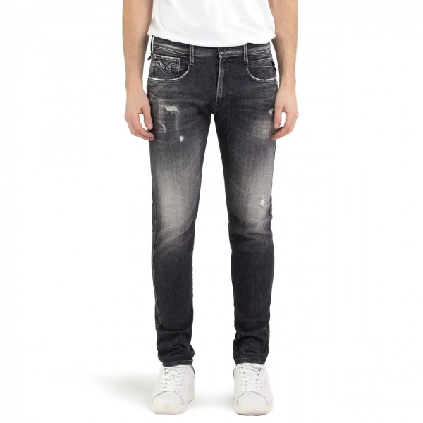 Slim-fit enzymatic jeans